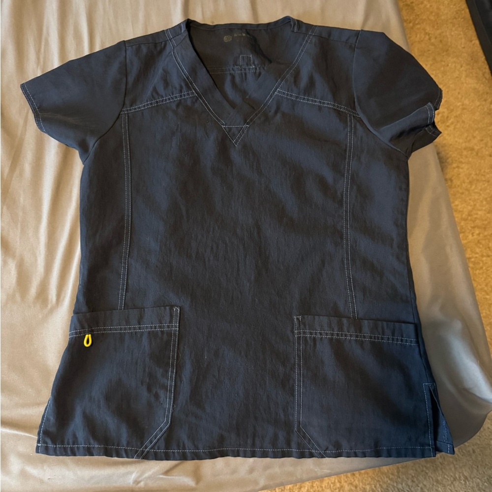 Navy Blue Scrub Top